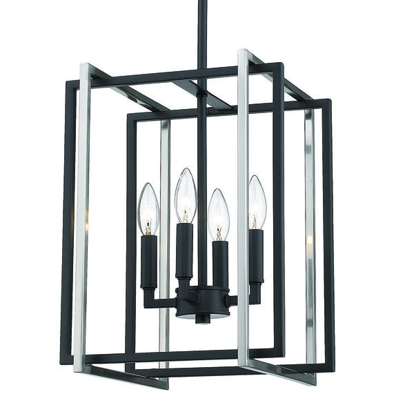 Tribeca Black and Pewter 12-Inch Four-Light Mini Chandelier, image 2